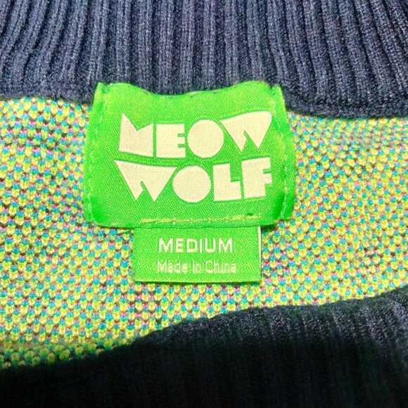 Limited Edition Meow Wolf Neon Eternal Friends Knit Sweater Immersive Art Medium - Picture 4 of 6